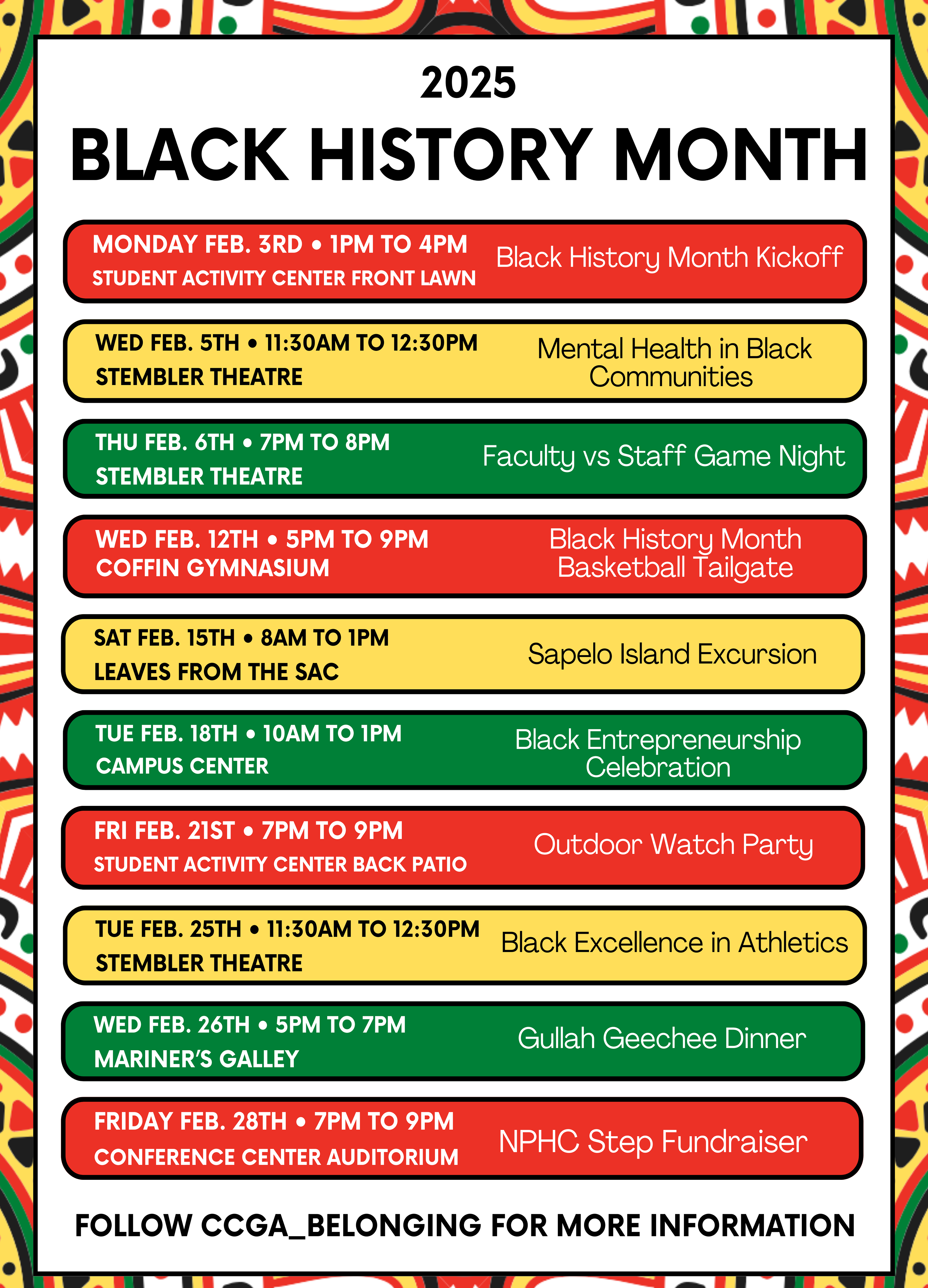 Black History Month 2024 Calendar of Events