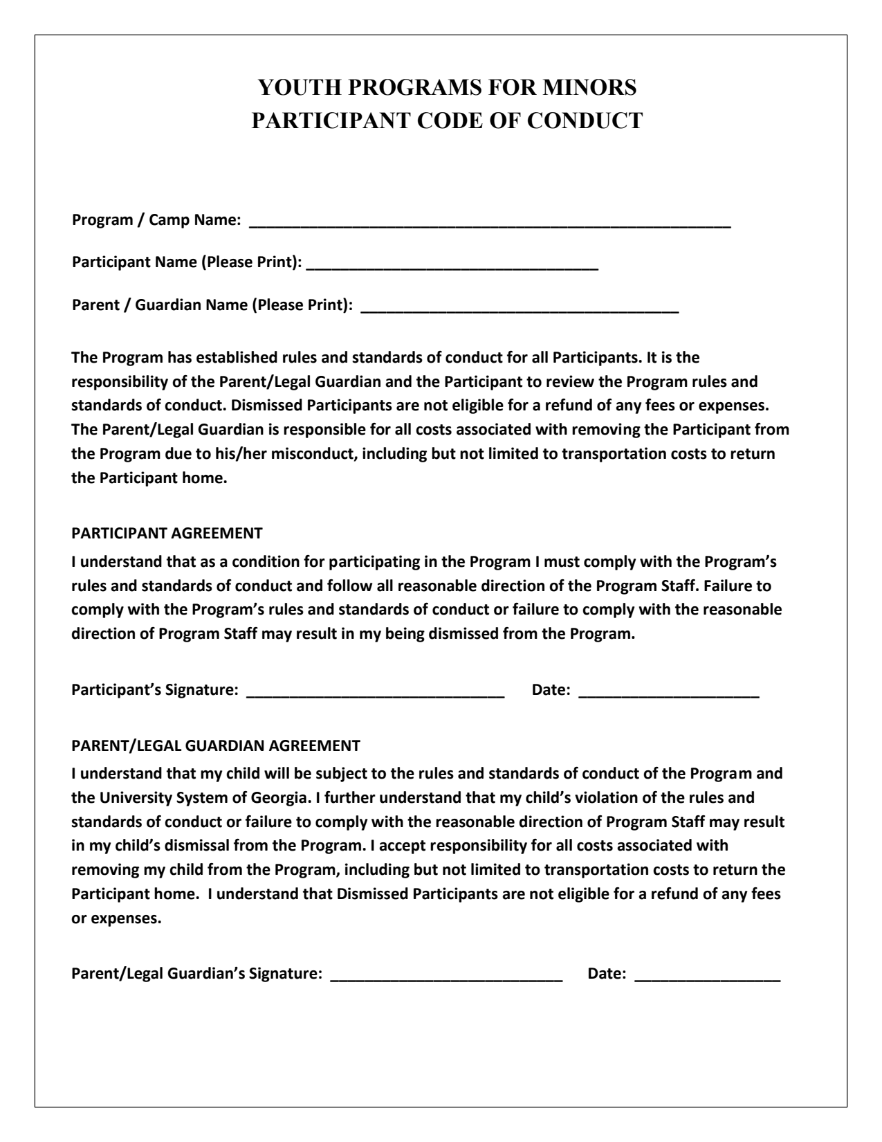 First page of the PDF file: Participant_Conduct_Agreement