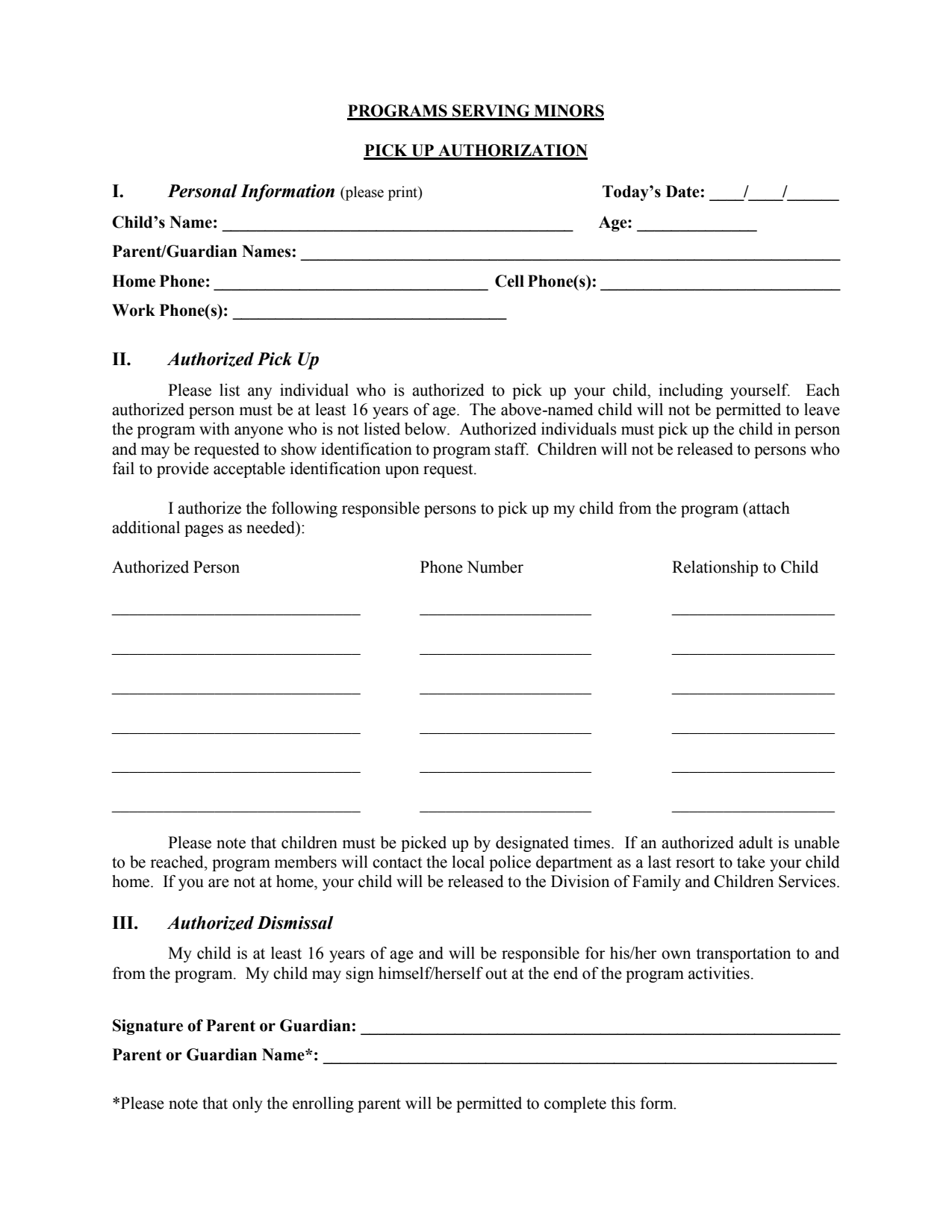 First page of the PDF file: Pick_Up_Authorization