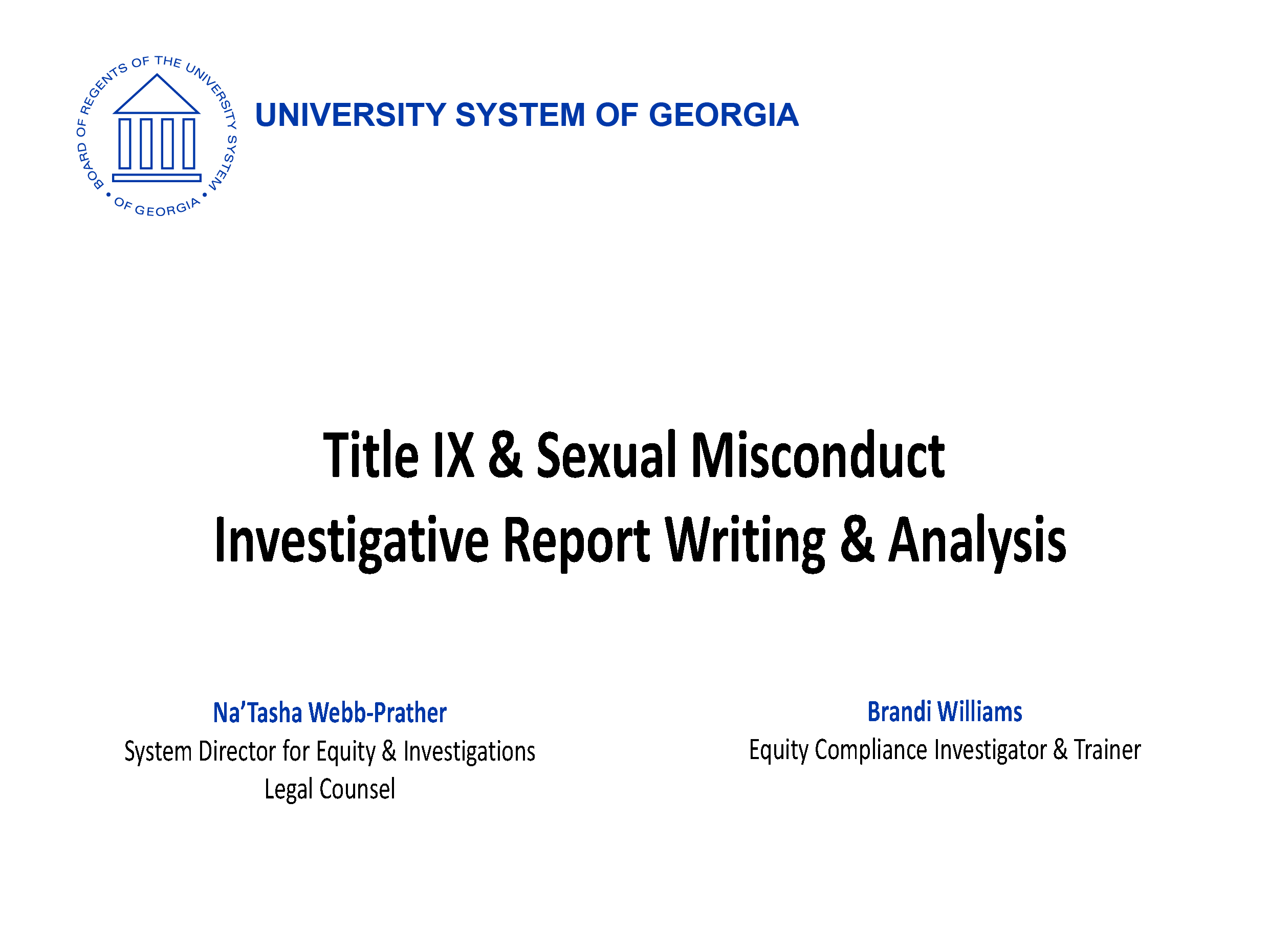 Title IX-Investigative Report Writing Page 1